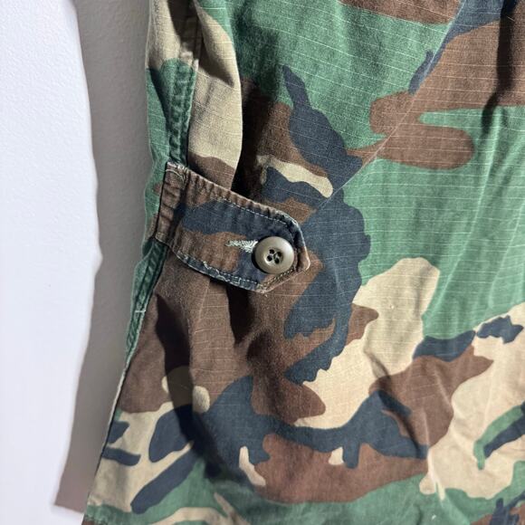 Military Woodland Camouflage Hot Weather Coat Men M Reg Green Rip Stop Pocket - Picture 8 of 13